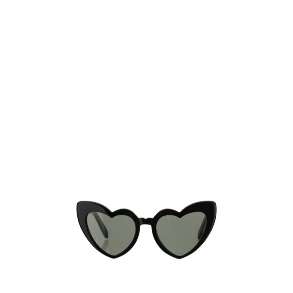 Lunettes de soleil en forme de cœur noires.