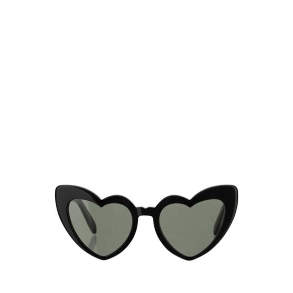 Lunettes de soleil en forme de cœur noires.