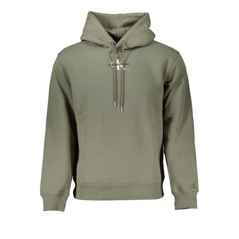 Sweat à capuche vert olive avec logo.