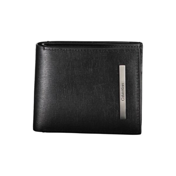 Portefeuille noir en cuir Calvin Klein.