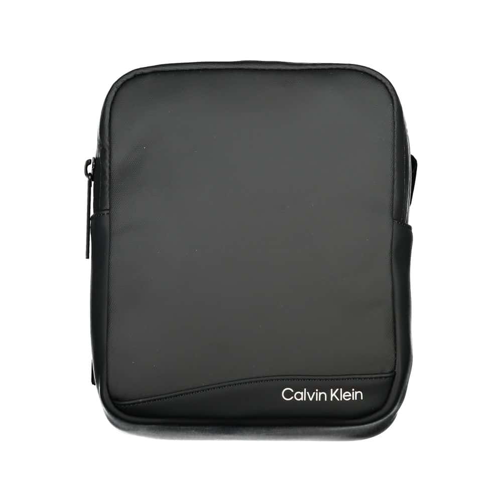 Sac noir en cuir Calvin Klein, design élégant.