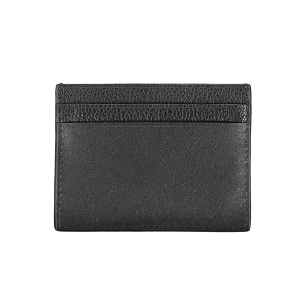 Porte-cartes en cuir noir élégant.