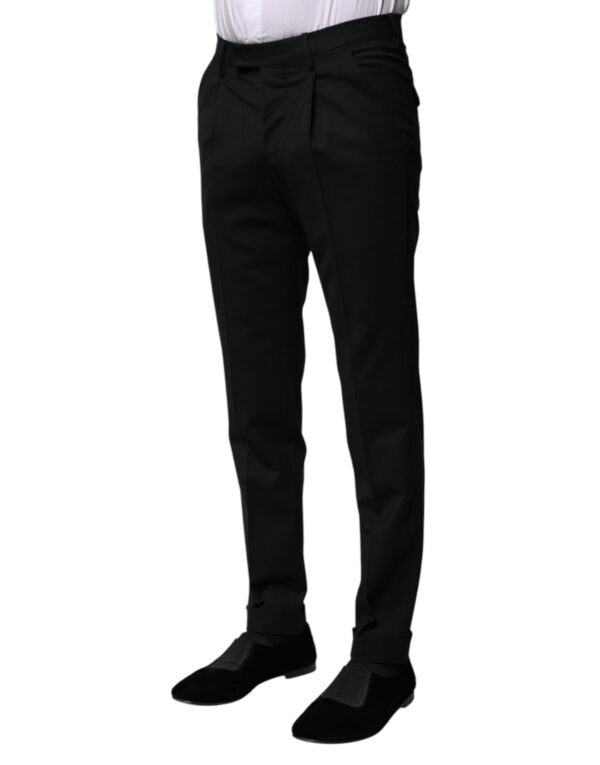 PT Torino Black Solid Formal Tapered Men Dress Pants – Image 3