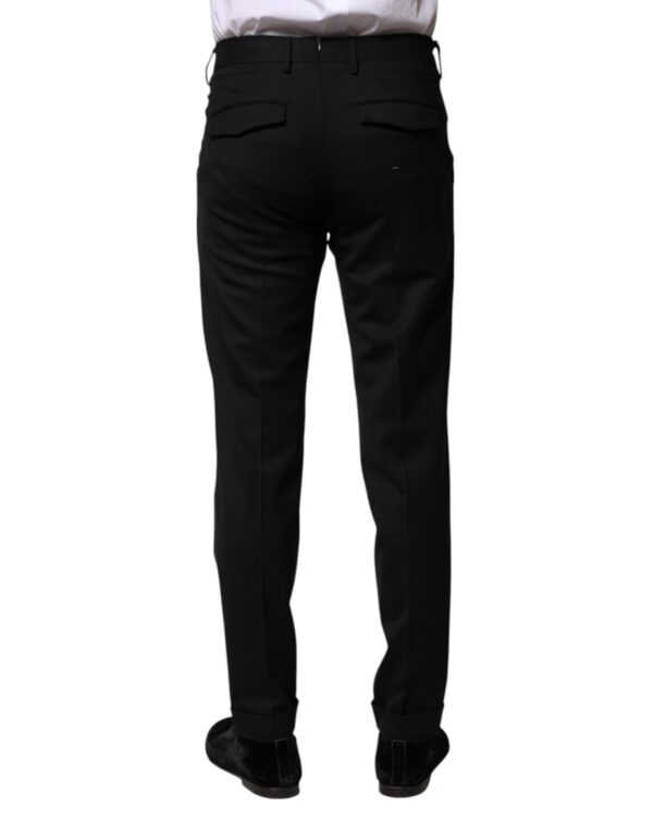 PT Torino Black Solid Formal Tapered Men Dress Pants – Image 4