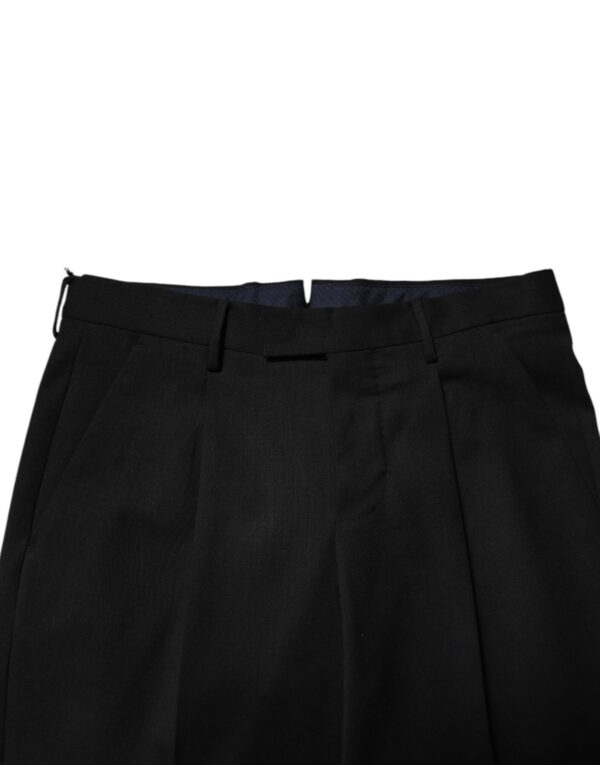PT Torino Black Solid Formal Tapered Men Dress Pants – Image 5