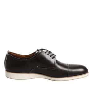 Pollini Dark Brown Leather Derby Lace Up Dress Formal Shoes