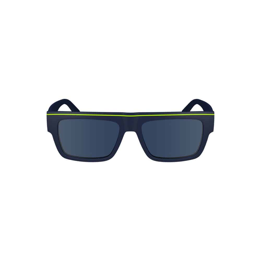 Lunettes de soleil avec monture noire et verte.