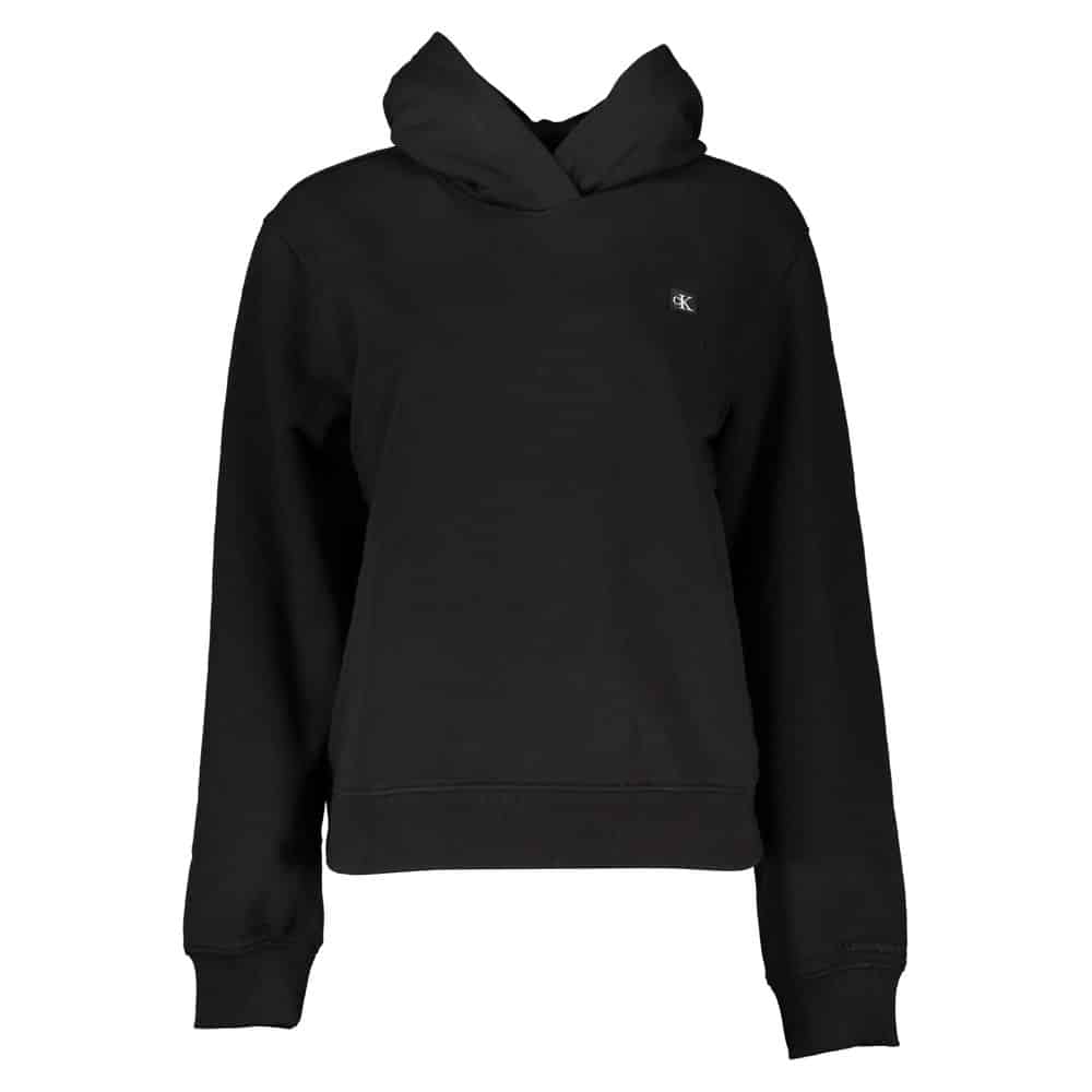 Sweat à capuche noir, style décontracté.