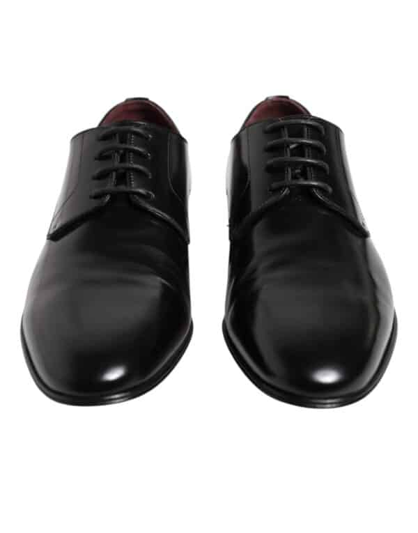 Dolce & Gabbana Black Leather Lace Up Derby Dress Formal Shoes – Image 2