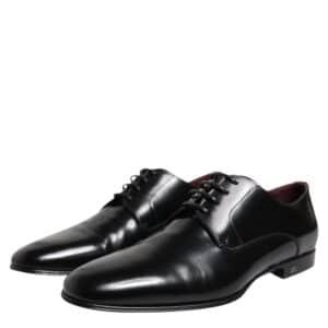 Dolce & Gabbana Black Leather Lace Up Derby Dress Formal Shoes