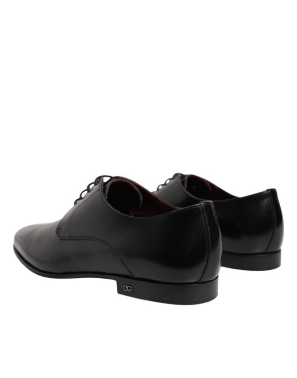 Dolce & Gabbana Black Leather Lace Up Derby Dress Formal Shoes – Image 4