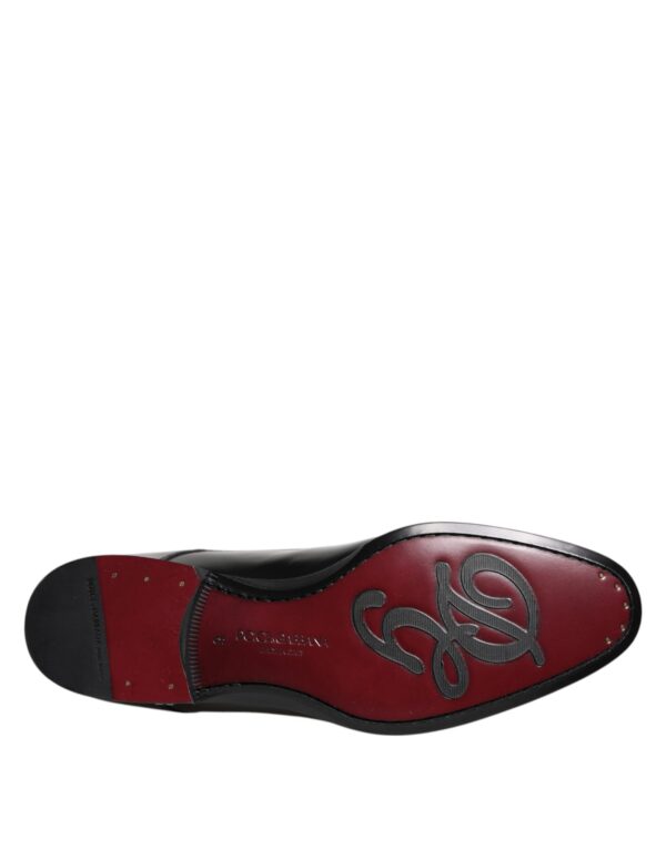 Dolce & Gabbana Black Leather Lace Up Derby Dress Formal Shoes – Image 6