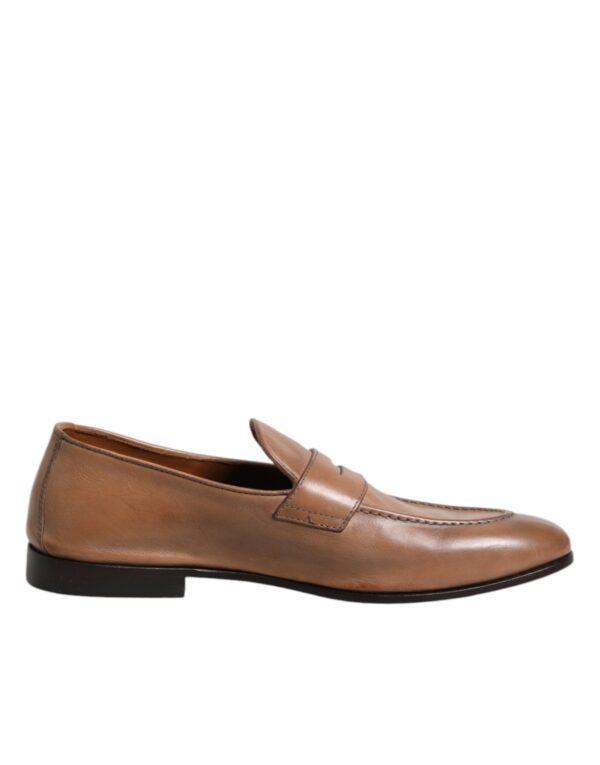 Brunello Cucinelli Brown Leather Loafer Dress Shoes – Image 7