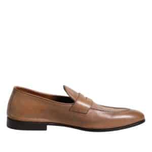 Brunello Cucinelli Brown Leather Loafer Dress Shoes