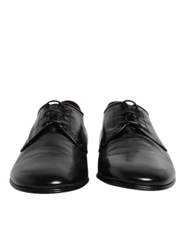 Dolce & Gabbana Black Leather Lace Up Derby Dress Formal Shoes – Image 2