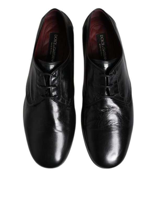 Dolce & Gabbana Black Leather Lace Up Derby Dress Formal Shoes – Image 3