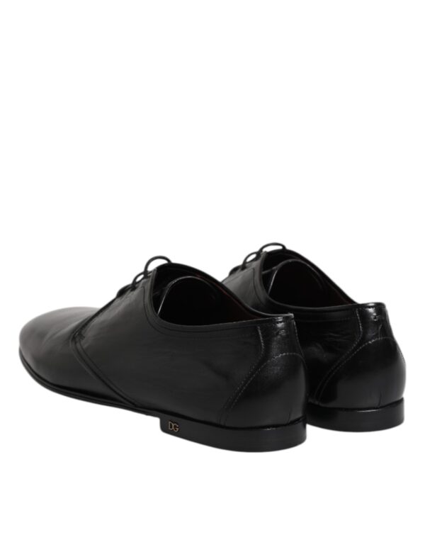 Dolce & Gabbana Black Leather Lace Up Derby Dress Formal Shoes – Image 5