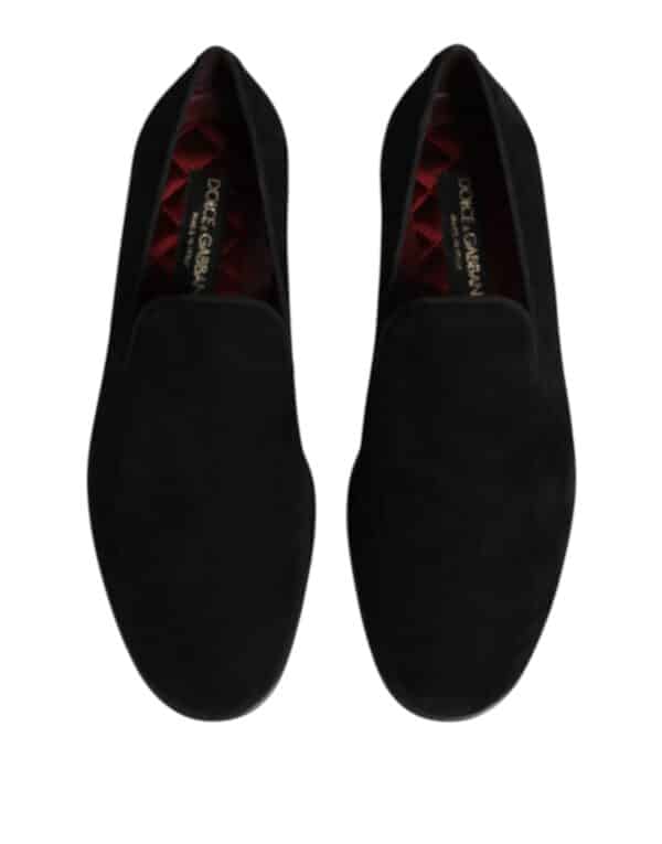 Dolce & Gabbana Black Suede Slip On Loafers Formal Shoes – Image 3