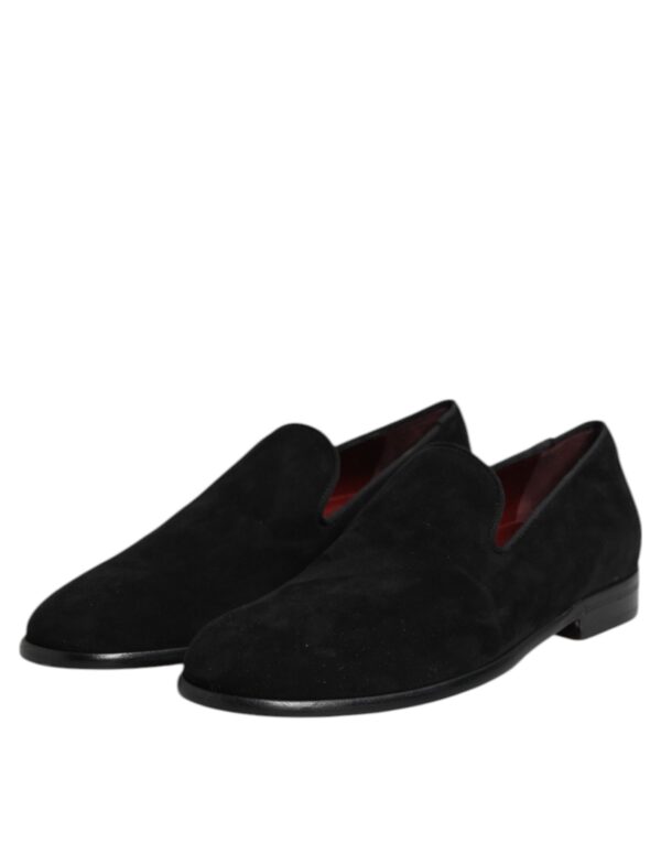 Dolce & Gabbana Black Suede Slip On Loafers Formal Shoes – Image 4