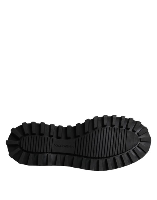 Dolce & Gabbana Black Leather Lace Up Derby Men Dress Shoes – Image 8
