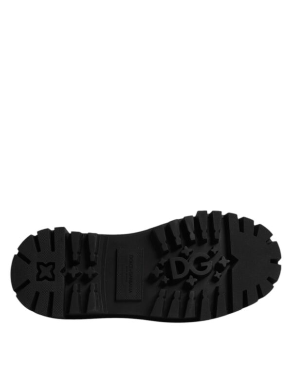 Dolce & Gabbana Black Leather Lace Up Derby Men Dress Shoes – Image 8