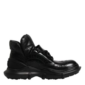 Dolce & Gabbana Black Leather Casual Mens Ankle Boots Shoes