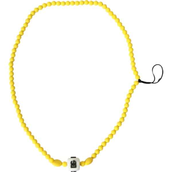 Dolce & Gabbana Yellow Beaded Chain DG Logo Charm Accessory Necklace – Image 2