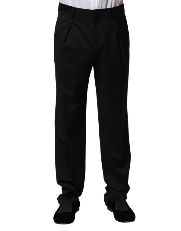 Emporio Armani Black Wool Straight Men Formal Pants – Image 2