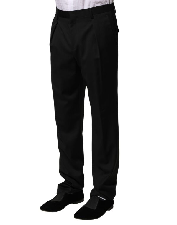Emporio Armani Black Wool Straight Men Formal Pants – Image 3