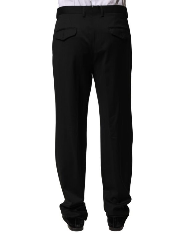 Emporio Armani Black Wool Straight Men Formal Pants – Image 4