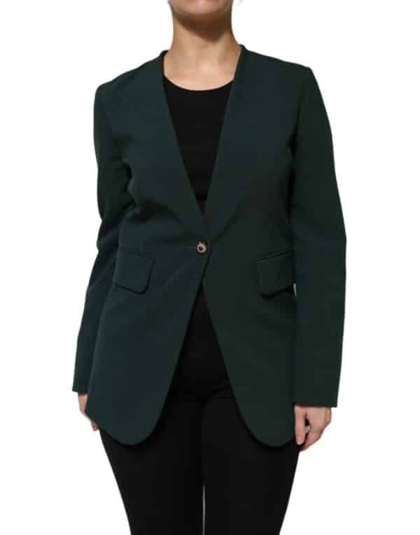 Maison Margiela Green Single Breasted One Button Coat Jacket – Image 2