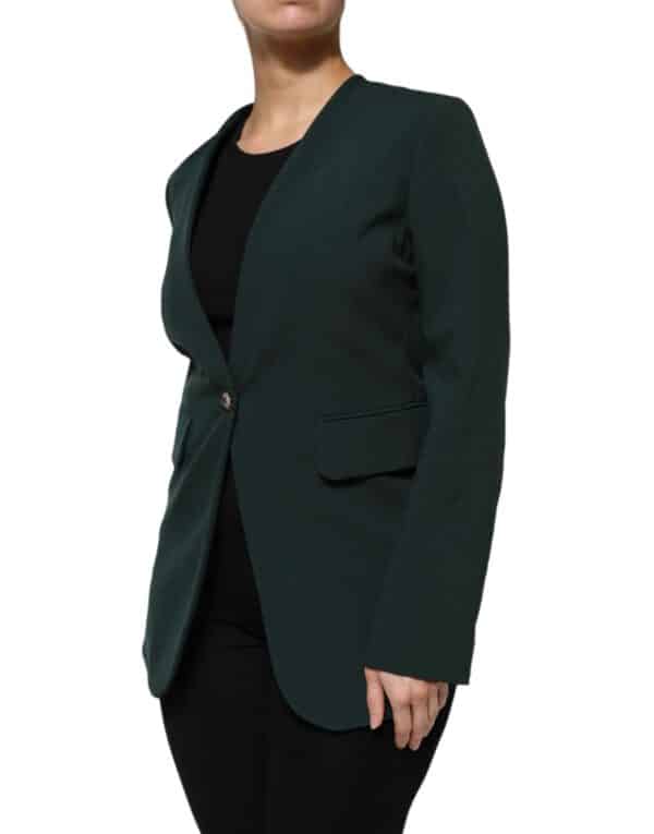 Maison Margiela Green Single Breasted One Button Coat Jacket – Image 3