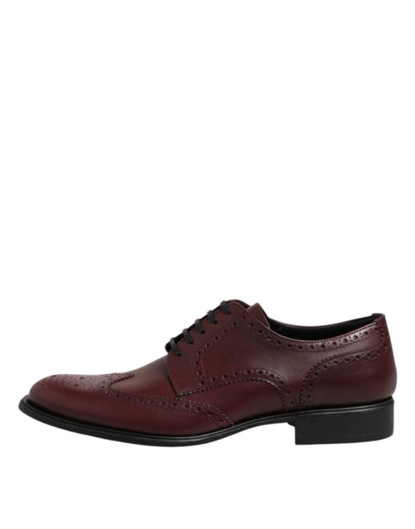 Dolce & Gabbana Brown Leather Lace Up Derby Dress Shoes – Image 6