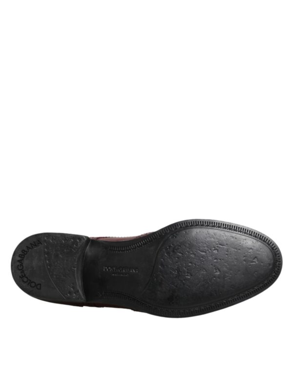 Dolce & Gabbana Brown Leather Lace Up Derby Dress Shoes – Image 8