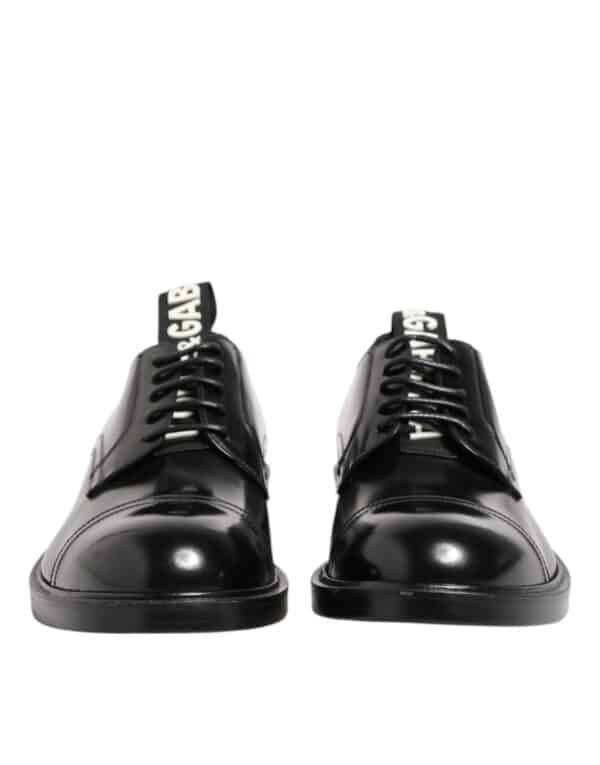Dolce & Gabbana Black Leather Dress Lace Up Men Formal Shoes – Image 2
