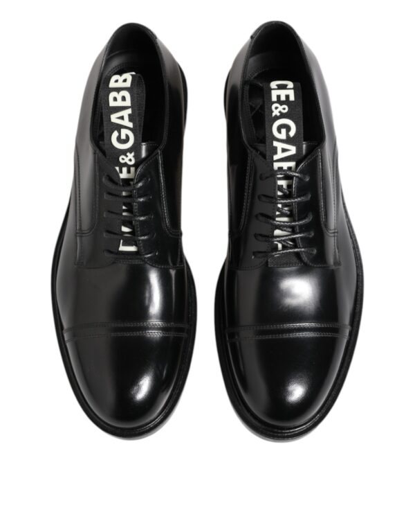 Dolce & Gabbana Black Leather Dress Lace Up Men Formal Shoes – Image 3