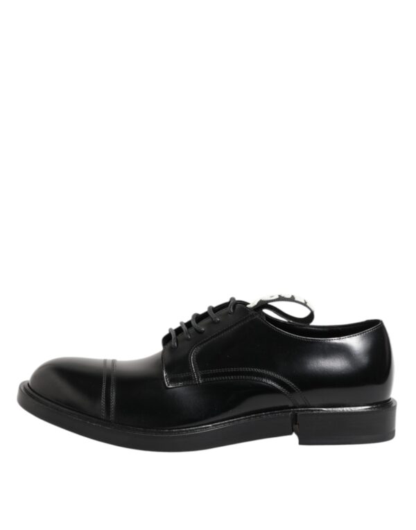 Dolce & Gabbana Black Leather Dress Lace Up Men Formal Shoes – Image 6