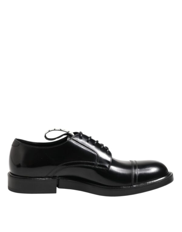 Dolce & Gabbana Black Leather Dress Lace Up Men Formal Shoes – Image 7