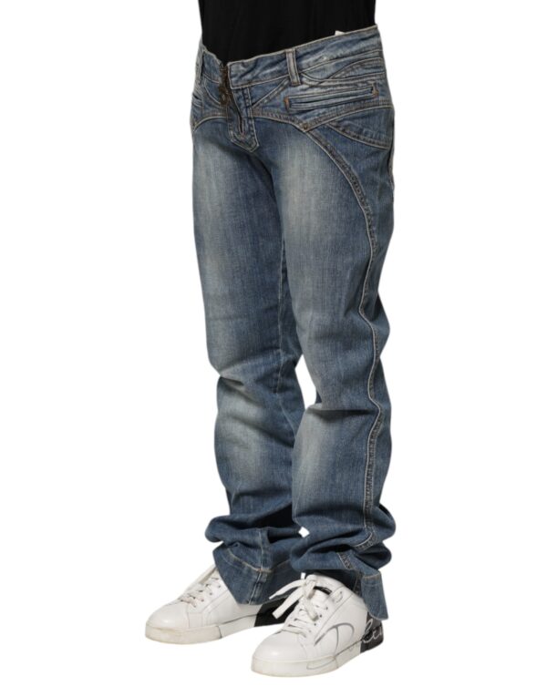 Just Cavalli Blue Washed Straight Fit Men Denim Jeans – Image 2