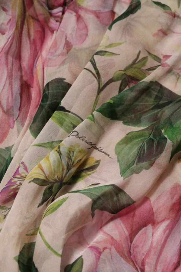 Dolce & Gabbana Pink Floral Print Tiered Long Maxi Dress – Image 7