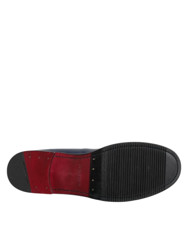Dolce & Gabbana Black White Leather Slip On Loafers Men Dress Shoes – Image 8