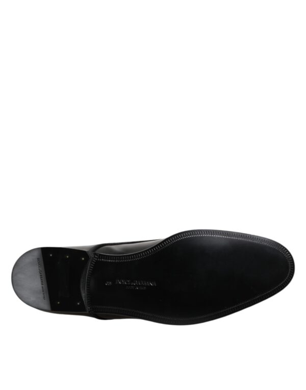 Dolce & Gabbana Black Leather Lace Up Derby Men Dress Shoes – Image 8
