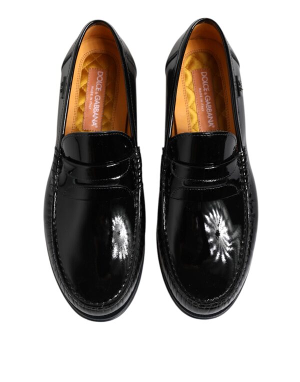 Dolce & Gabbana Black Leather Slip On Loafers Dress Shoes – Image 3