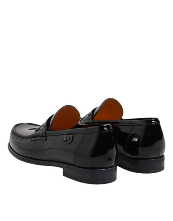 Dolce & Gabbana Black Leather Slip On Loafers Dress Shoes – Image 5