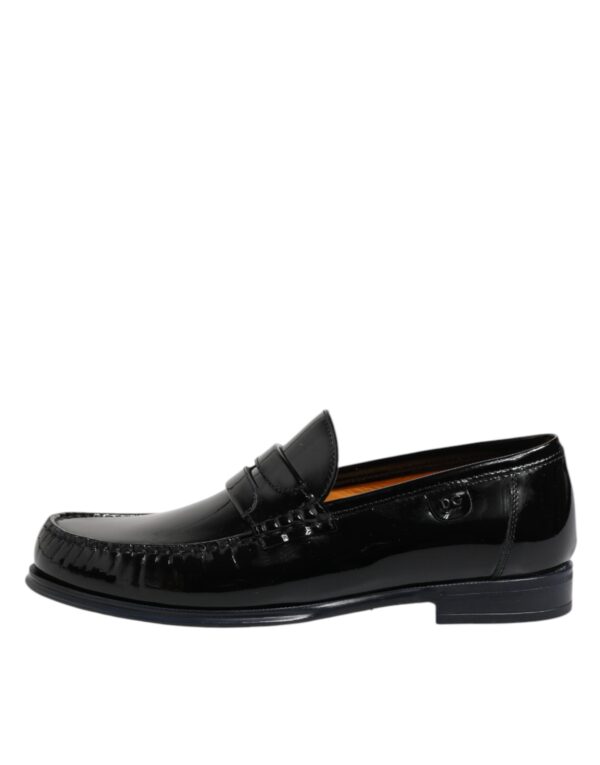 Dolce & Gabbana Black Leather Slip On Loafers Dress Shoes – Image 6