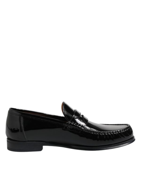 Dolce & Gabbana Black Leather Slip On Loafers Dress Shoes – Image 7