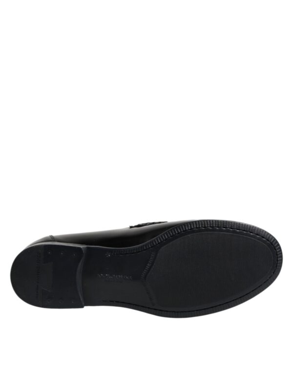 Dolce & Gabbana Black Leather Slip On Loafers Dress Shoes – Image 8