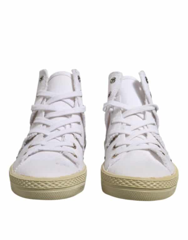 Maison Margiela White Lace Up Mid Top Women Sneakers Shoes – Image 2