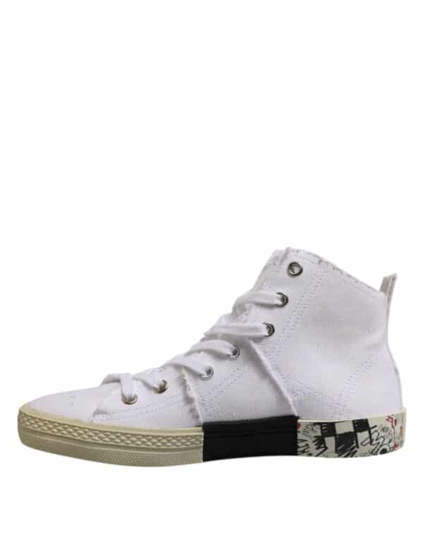 Maison Margiela White Lace Up Mid Top Women Sneakers Shoes – Image 5