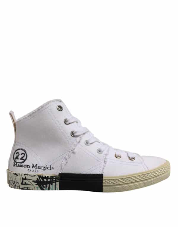 Maison Margiela White Lace Up Mid Top Women Sneakers Shoes – Image 6